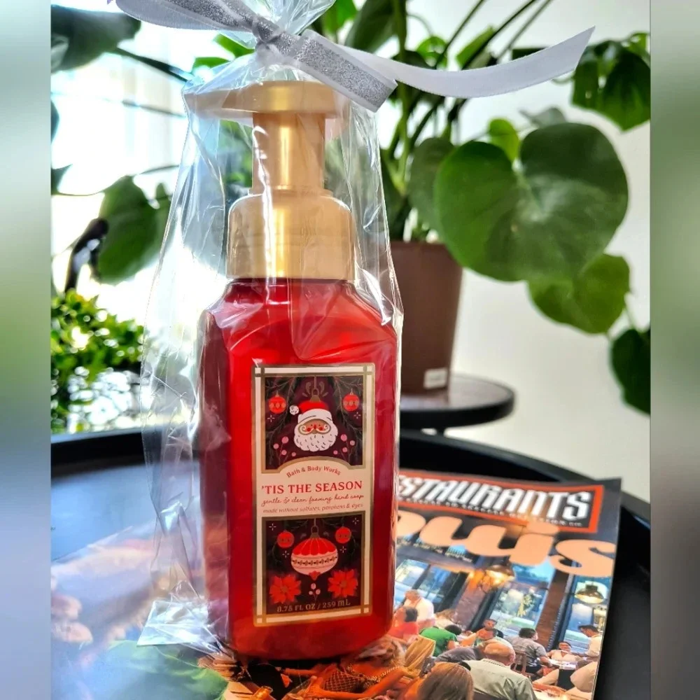 Bath and Body Works Christmas hand soap apple cinnamon scent Santa decor